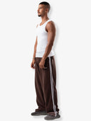 بنطال رياضي مخطط أساسي "أسود"