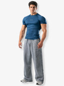 بنطال رياضي مخطط أساسي "أسود"