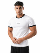 Contour Fit Tee in White - front