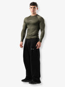 بنطال رياضي مخطط أساسي "أسود"