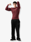 بنطال رياضي مخطط أساسي "أسود"