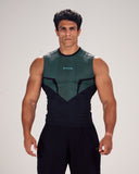 Stealth Compression Tank Black x Light Blue front three quarter