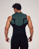 Stealth Compression Tank Black x Light Blue back