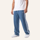 Essential Stripe Sweatpants Blue angled front