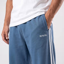 Essential Stripe Sweatpants Blue logo detail
