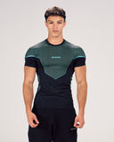 Stealth Compression Tee Black x Light Blue front