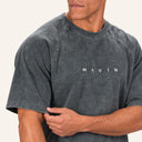 Classic Washed Tee Stone Olive - closeup sleeve