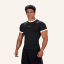Contour Fit Tee Black three quarter