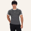 Contour Stripe Slim Tee Charcoal x White - front
