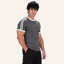Contour Stripe Slim Tee Charcoal x White - 45