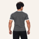 Contour Stripe Slim Tee Charcoal x White - back