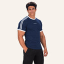 Contour Stripe Slim Tee Navy x White - 45