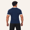 Contour Stripe Slim Tee Navy x White - back