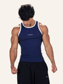 Contrast Curve Tank Blue angled