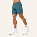 Essential Cotton Shorts Forest Green - angled front
