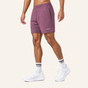 Essential Cotton Shorts Purple - angled front