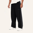Essential Stripe Sweatpants Black x Grey - front