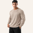 Essential Knit Sweater Beige - angled front