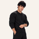 Essential Knit Sweater Black - angled front