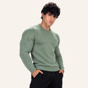 Essential Knit Sweater Mint Green - angled front