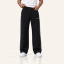 Essential Piped Sweatpants Black - front
