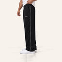 Essential Piped Sweatpants Black - side