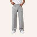 Essential Piped Sweatpants Light Grey - front