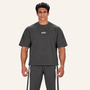Essential Waffle Tee Dark Grey - front