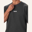 Essential Waffle Tee Dark Grey - waffle texture detail