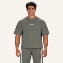 Essential Waffle Tee Olive - front