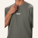 Essential Waffle Tee Olive - waffle texture detail