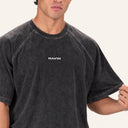 Flat Washed Tee Stone Black - detail