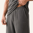 Lounge Ribbed Pants Grey - waist detail