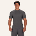 Lounge Ribbed Tee Grey - front