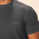 Lounge Ribbed Tee Grey - logo detail