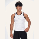 Contrast Curve Tank White x Black — front angle