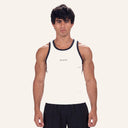 Contrast Curve Tank White x Black - Front
