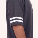 Lounge Oversized Tee Charcoal sleeve detail