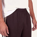 Lounge Stripe Sweatpants Brown - back waist detail
