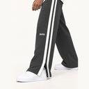 Lounge Stripe Sweatpants Dark Grey - side stripe detail