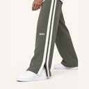 Lounge Stripe Sweatpants Olive - side stripe detail