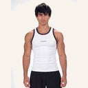 Contrast Curve Tank White x Black — front