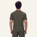 Lounge Ribbed Tee Olive - back