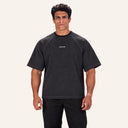 Ribbed Washed Tee Black - front