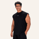 Rival Oversized Tank Black - angled front