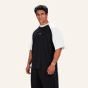 Rival Oversized Tee Black x White - angled front