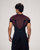 Stealth Compression Tee Black x Red angled