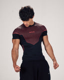 Stealth Compression Tee Black x Red back