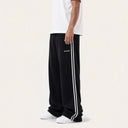 Essential Stripe Sweatpants Black x White - side