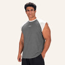 Rival Oversized Tank Charcoal x White - angled front